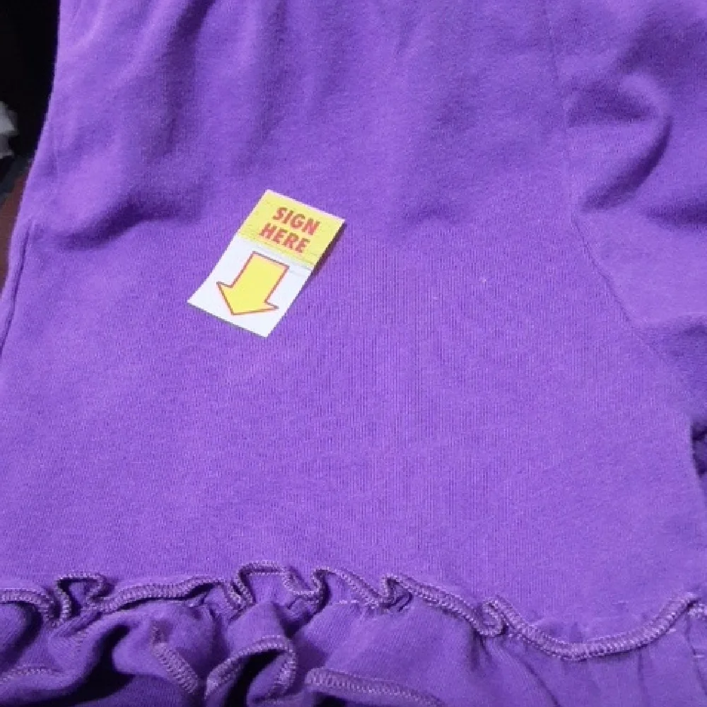 RUFFLE GIRL Striped Red and‎ Purple Dress with Purple Ruffle Shorts
